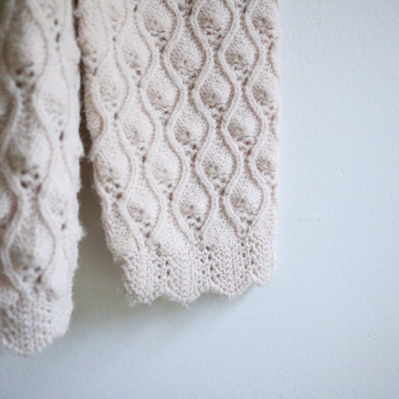 Vintage British Vogue Inc. Wintuk Cream Bubble Knit Cardigan - Picture 4 of 6